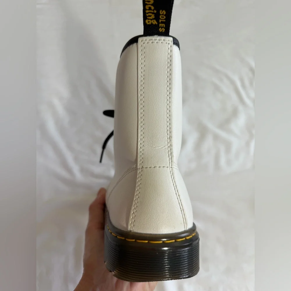 Dr. Martens Boots Combat White lace up size 7 - Picture 8 of 15